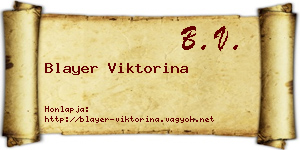 Blayer Viktorina névjegykártya